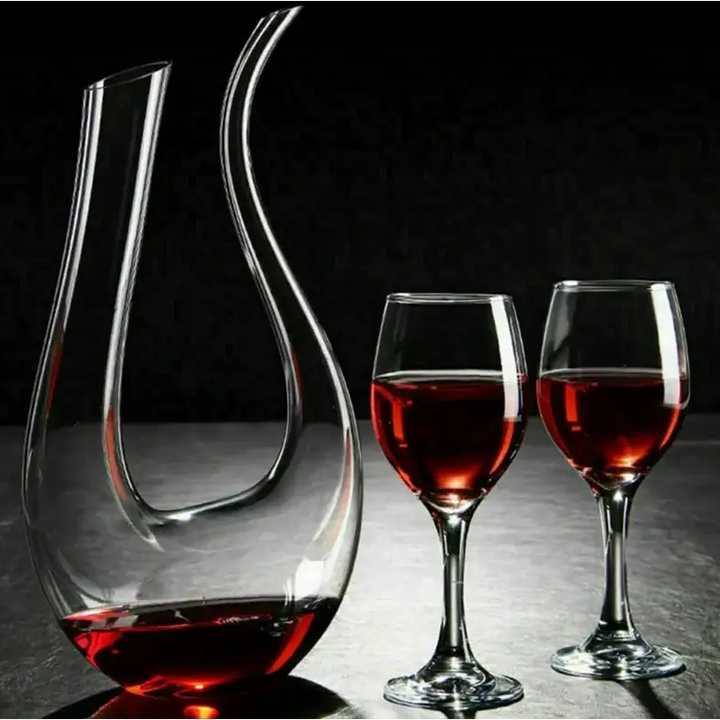 Crystal U-shaped 1500ml Wine Decanter - Transparent