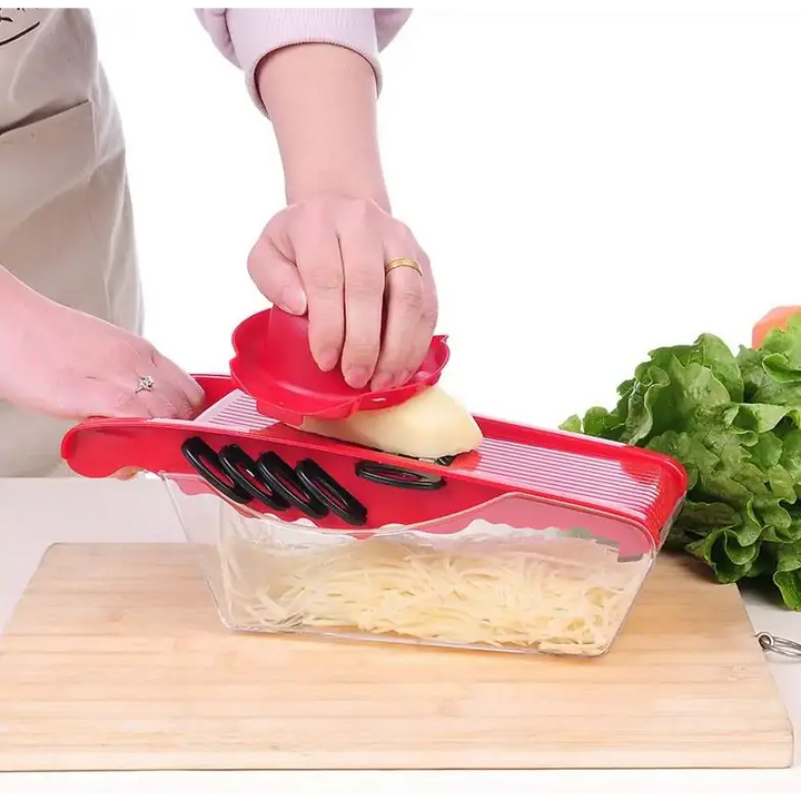 Multifunction Kitchen Slicer 6 Blades - Red