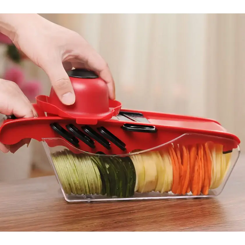 Multifunction Kitchen Slicer 6 Blades - Red