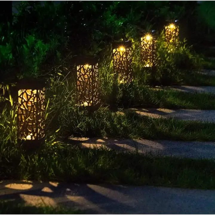 Solar Powered Waterproof Vintage Garden Light - Black