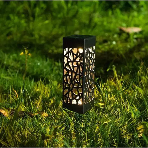Solar Powered Waterproof Vintage Garden Light - Black