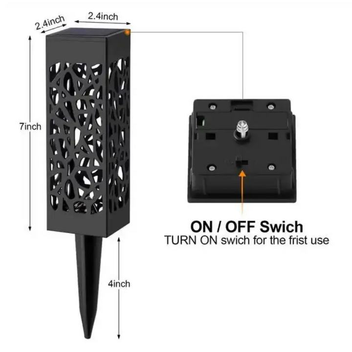 Solar Powered Waterproof Vintage Garden Light - Black